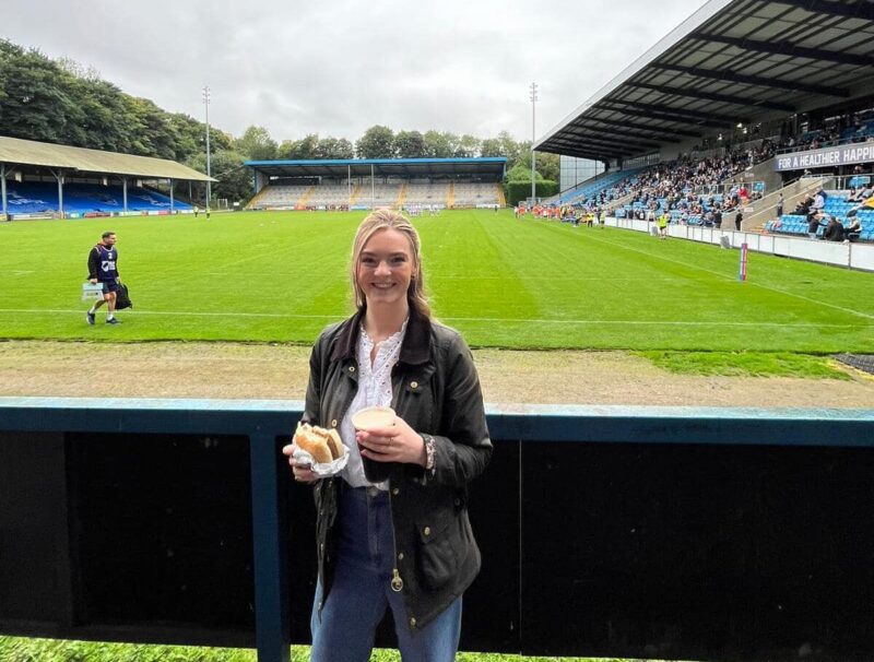 Kate at the Panthers fixture against Dewsbury Rams