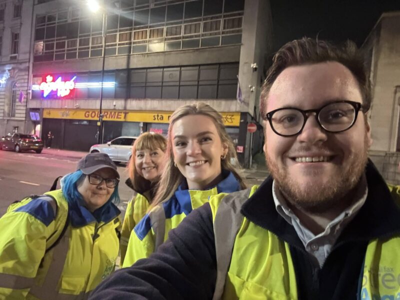 Kate stood outside Acapulco Nightclub with Halifax Street Angels